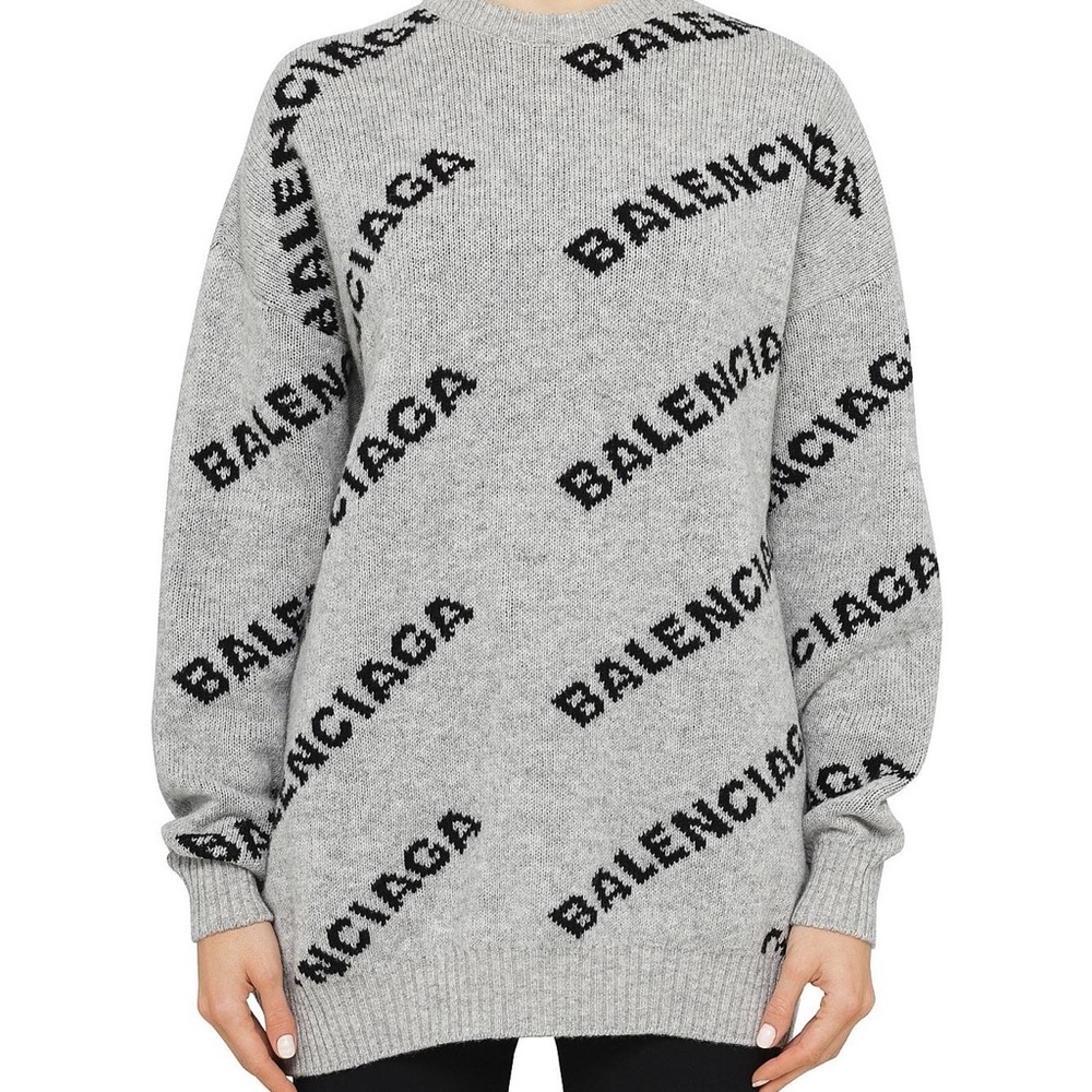Balenciaga intarsia logo knit sweater